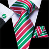 Groen en rood gestreepte stropdas
