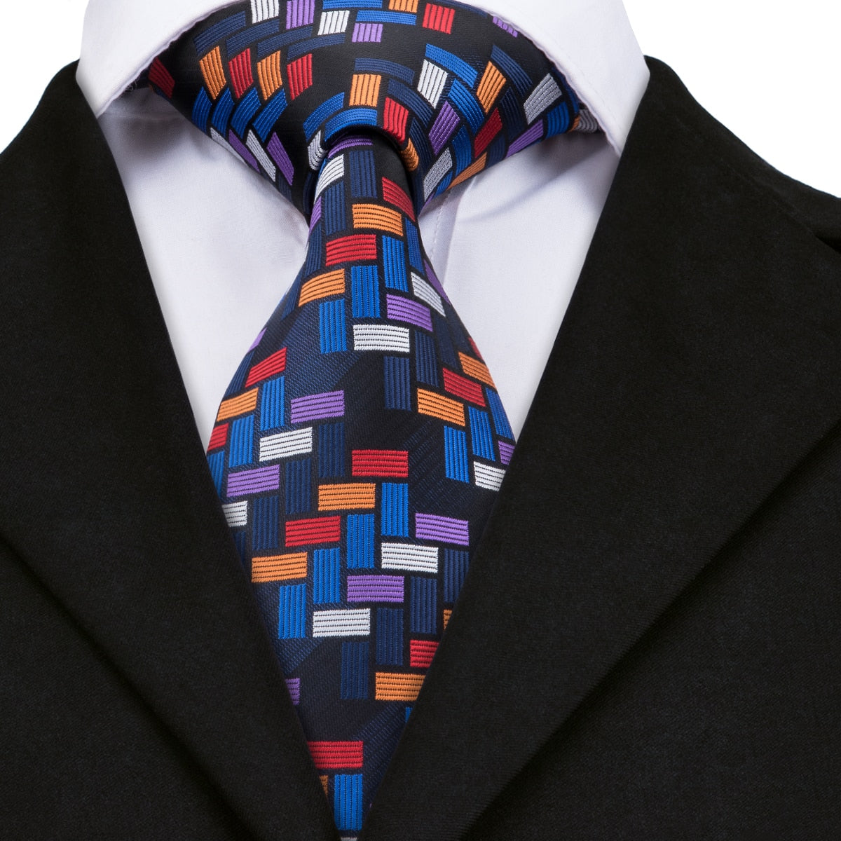Veelkleurige vierkante stropdas