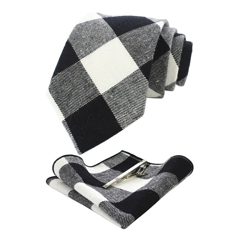 Zwart-wit geblokte stropdas