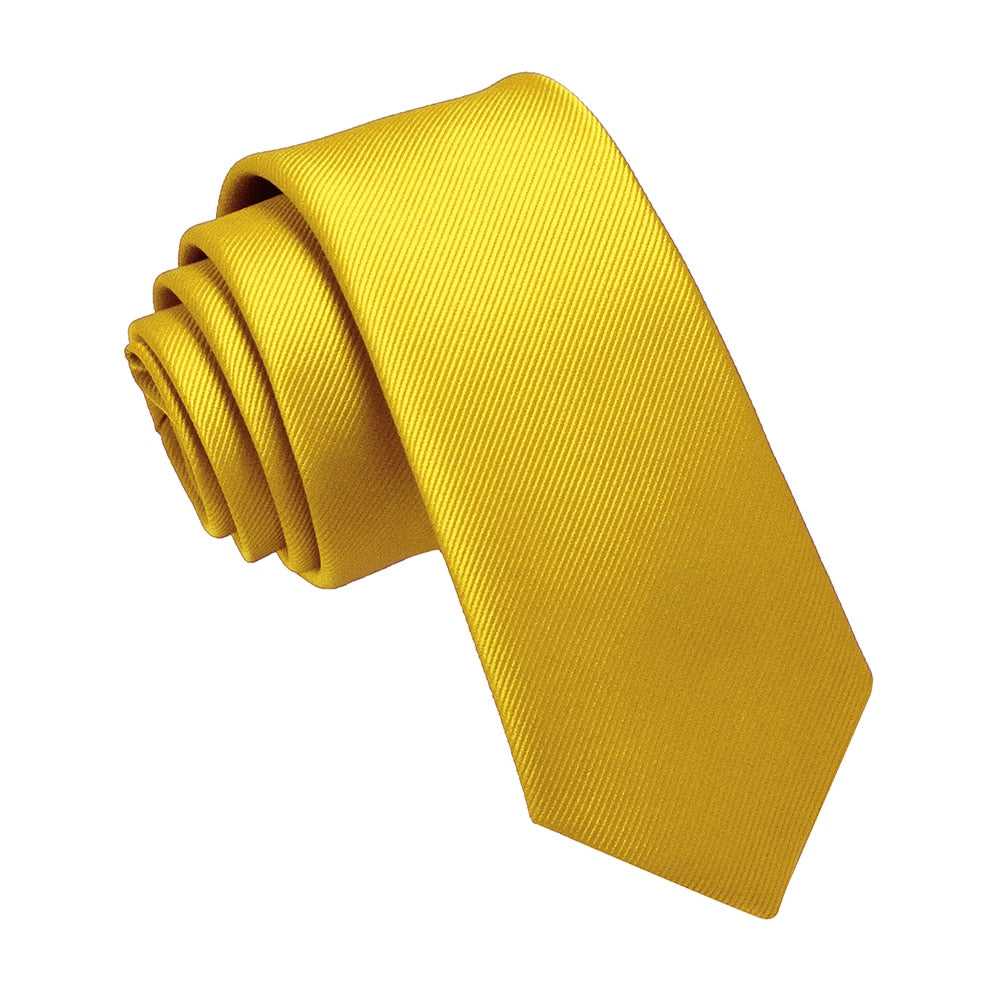 Slanke gele stropdas