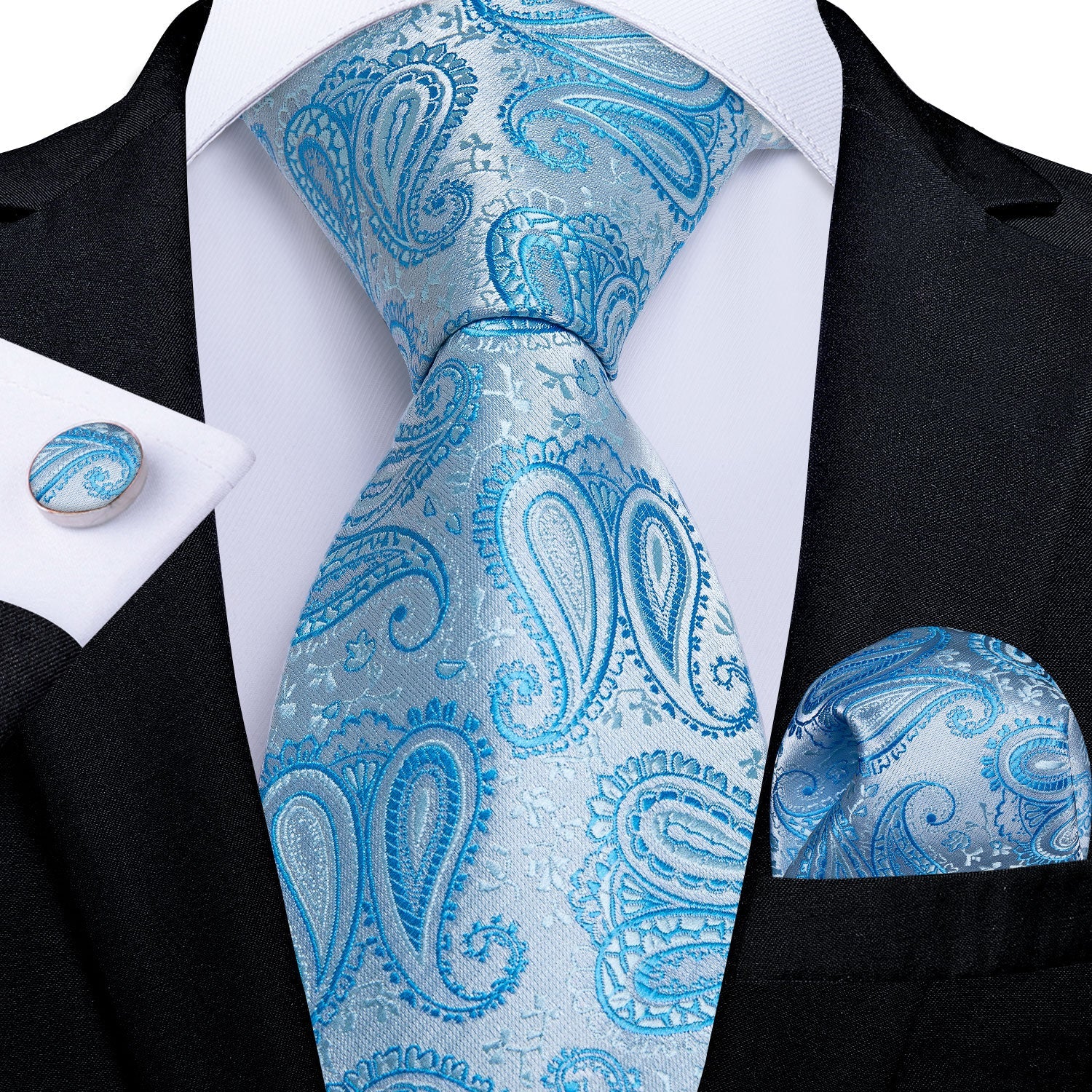 Blauw patroon stropdas