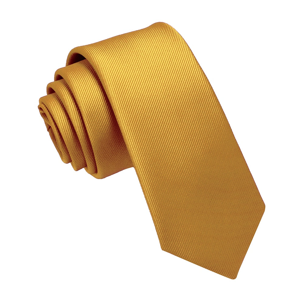 Gele slanke stropdas