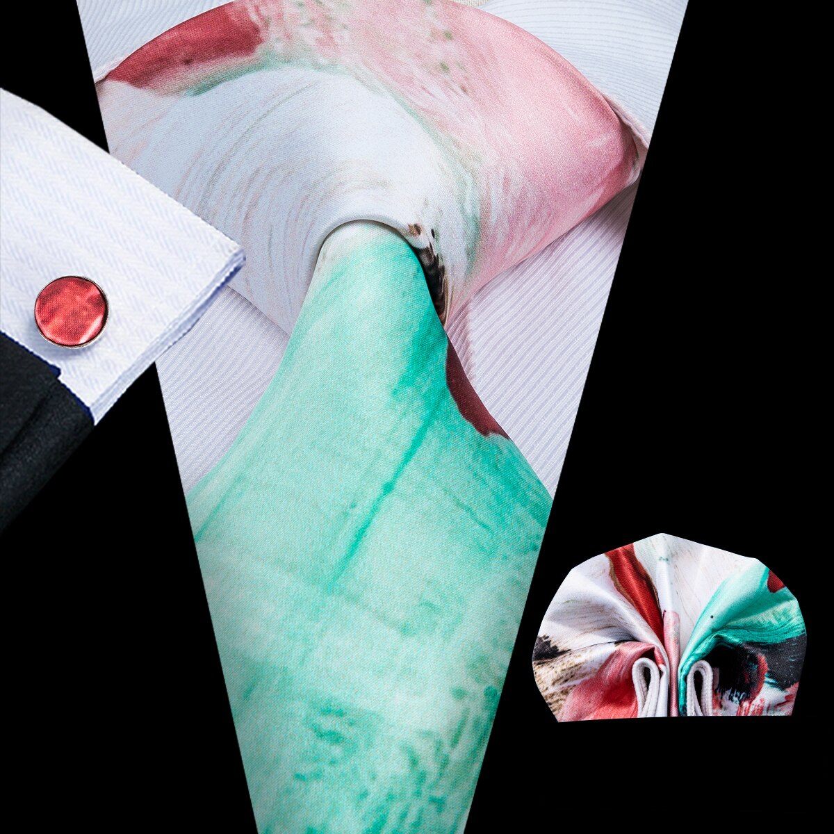 Witte, groene en rode stropdas