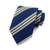Donkerblauw en beige gestreepte stropdas