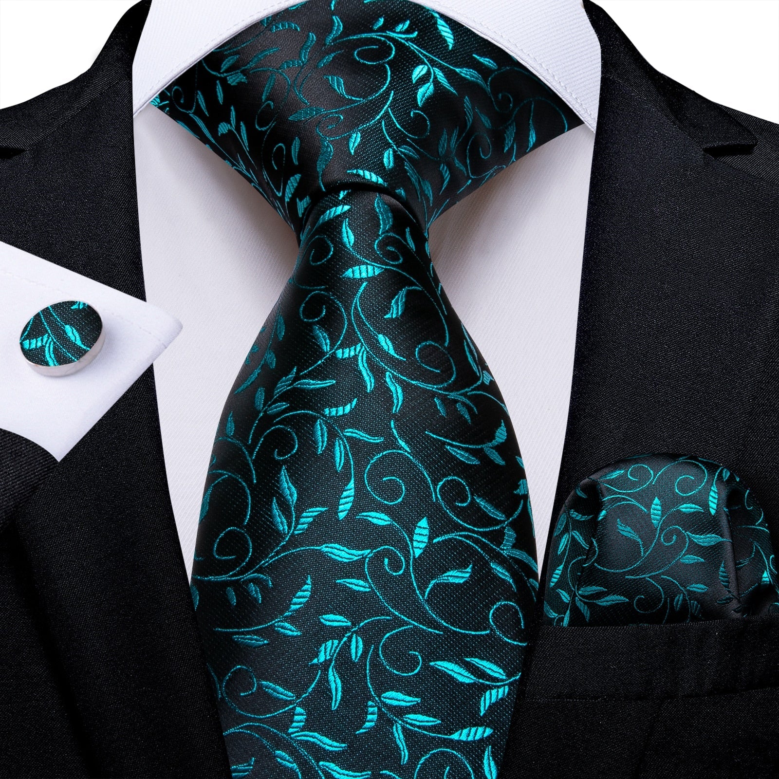 Avondkleding Met Turquoise Blauwe Bloemen