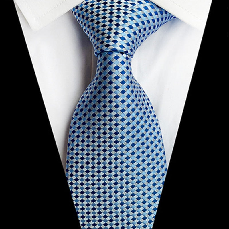 Lichtblauwe stropdas met stippen