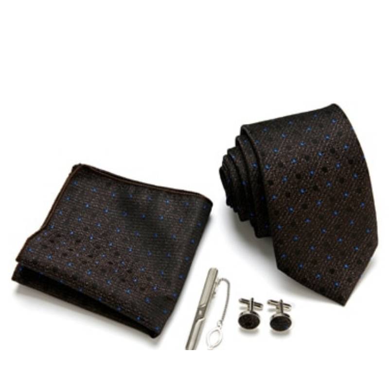 Zwarte stropdas blauwe stippen