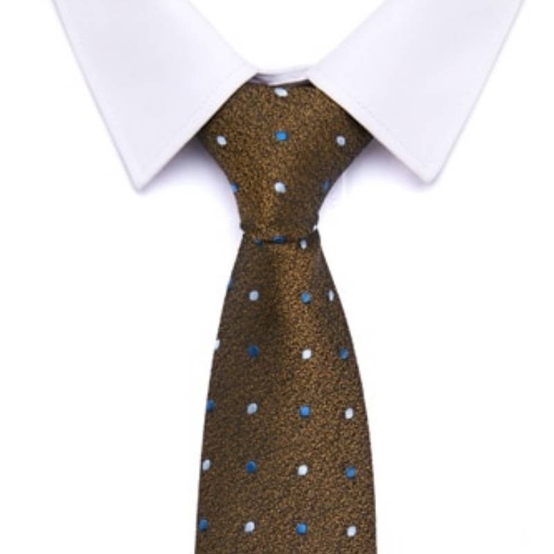 Bruine stropdas met stippen