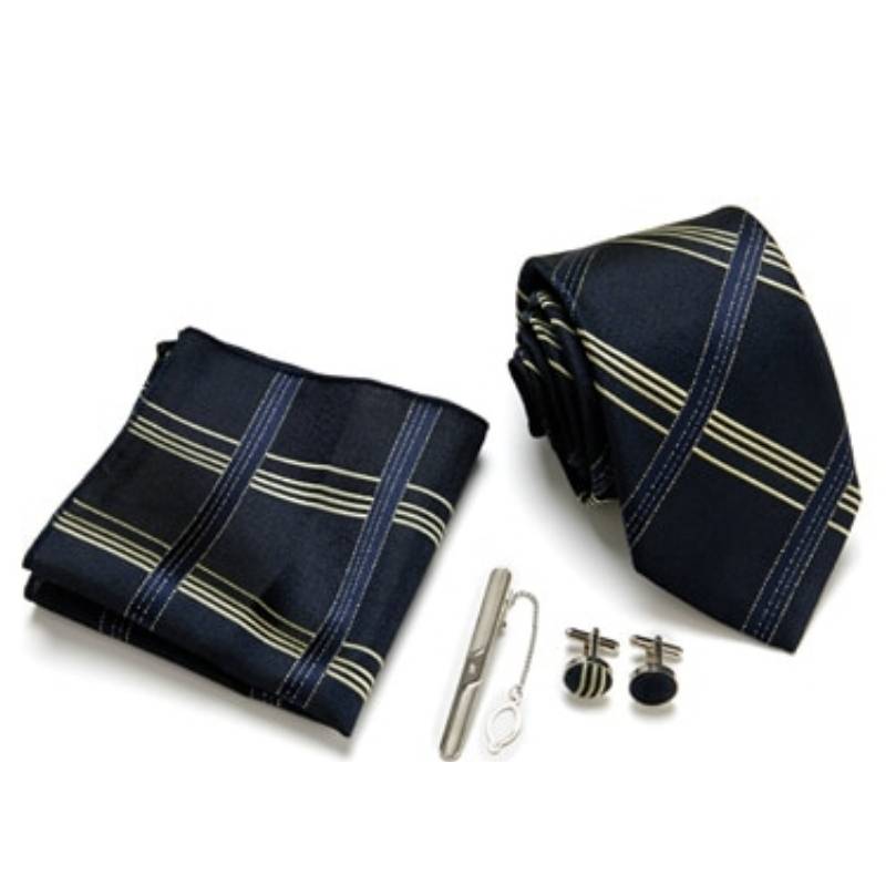 Blauw geruite stropdas