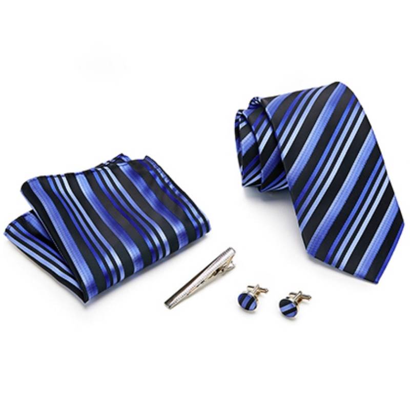 Blauwe zwarte stropdas