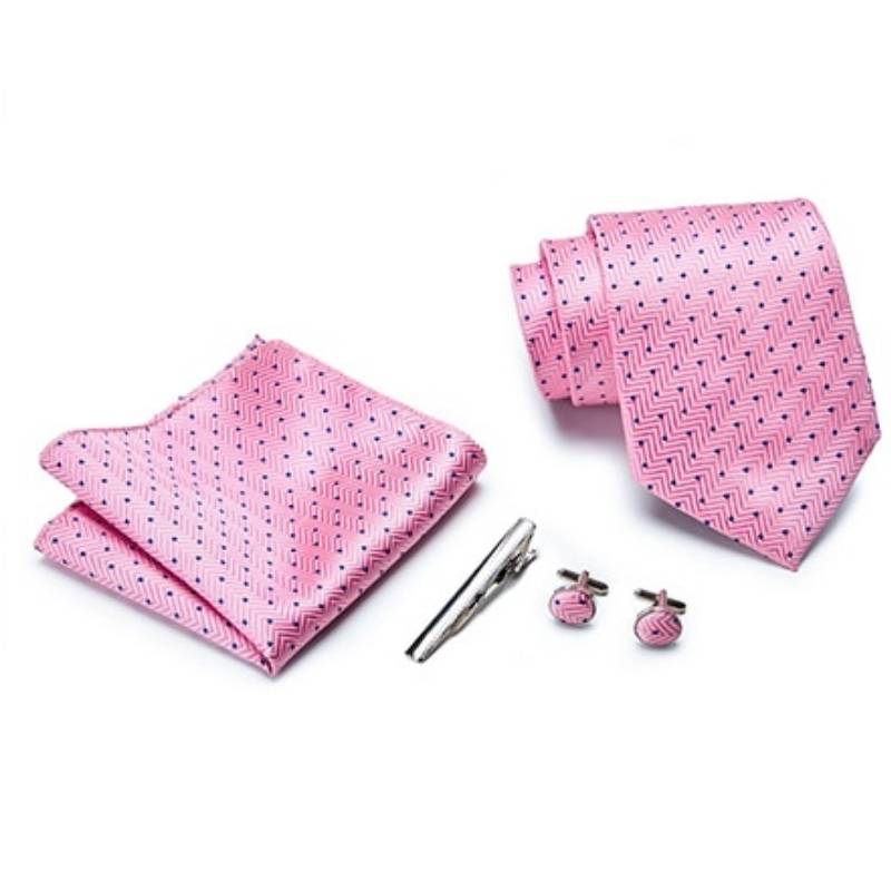 Roze Stropdas Met Blauwe Stippen