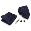 Marineblauwe stropdas met witte stippen