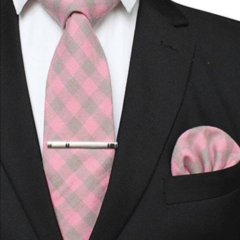 Roze en grijze stropdas