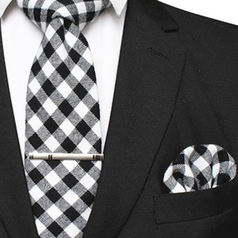 Zwart-wit geruite stropdas