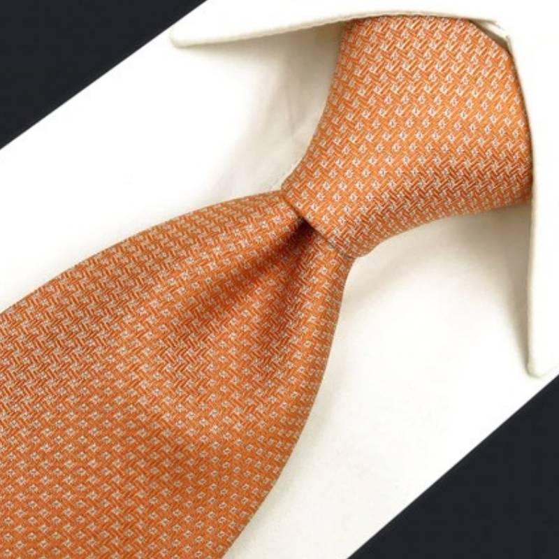 Oranje zijden stropdas