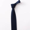Marineblauwe gebreide stropdas
