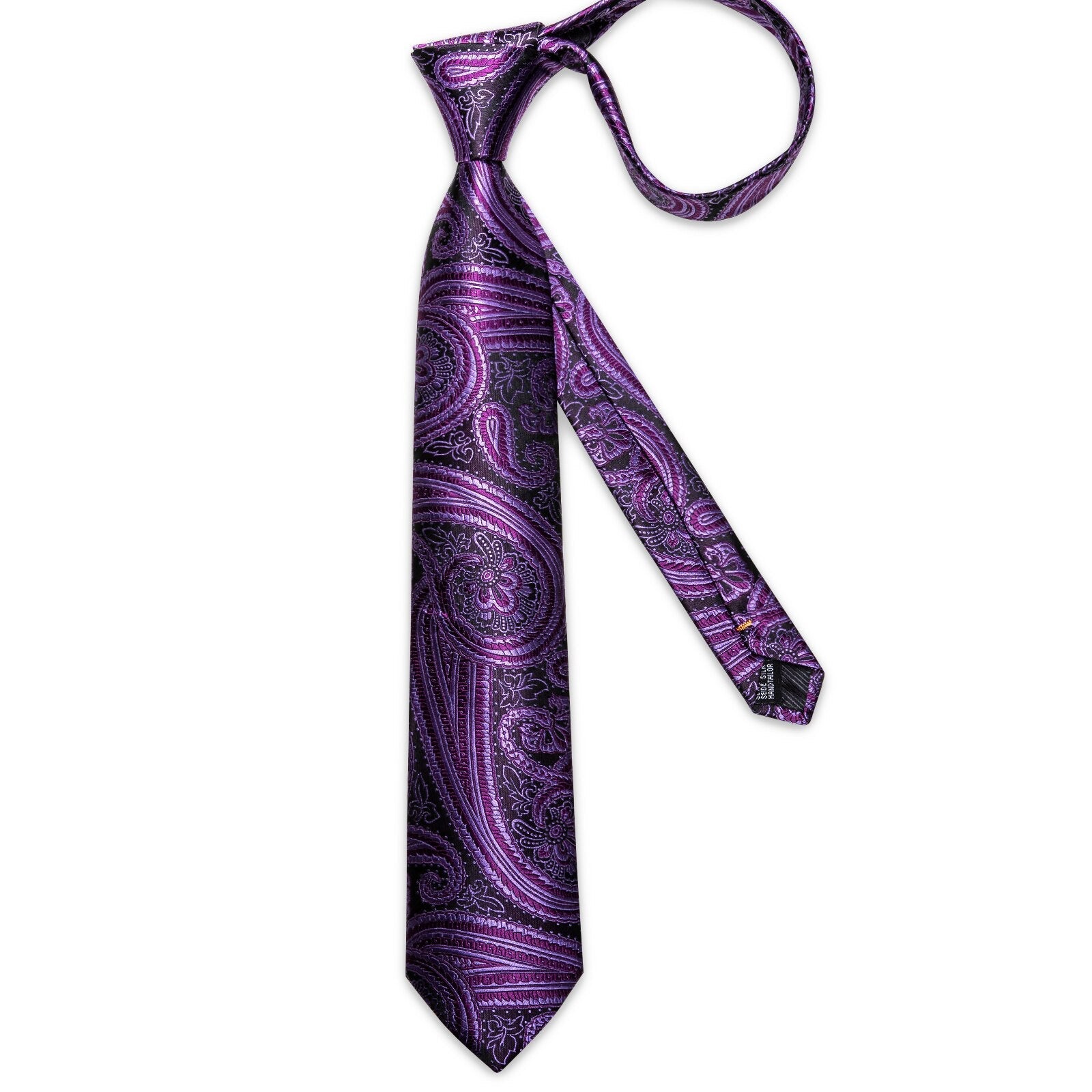 Paarse en zwarte kasjmier stropdas