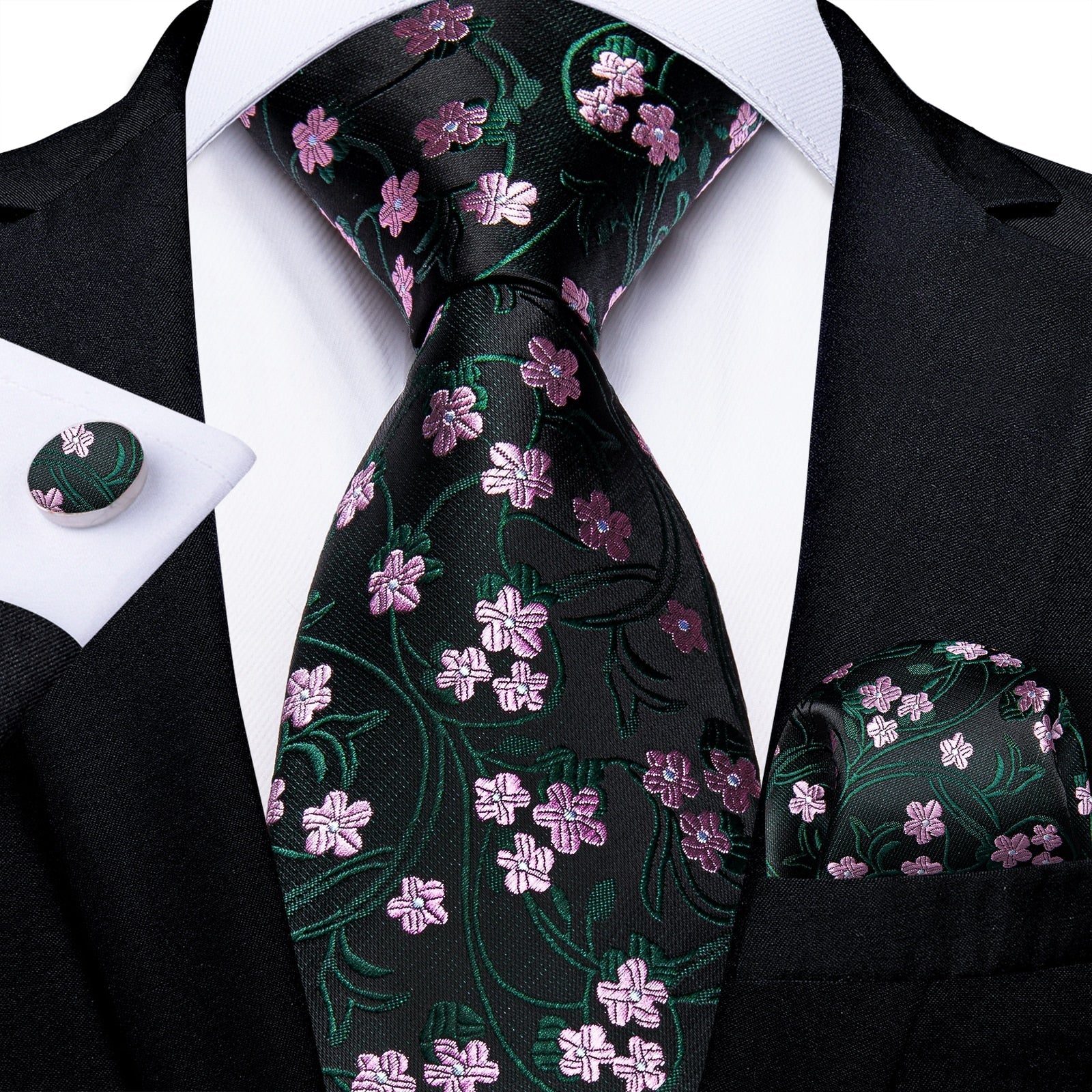 Avondkleding Met Groene En Roze Bloemen
