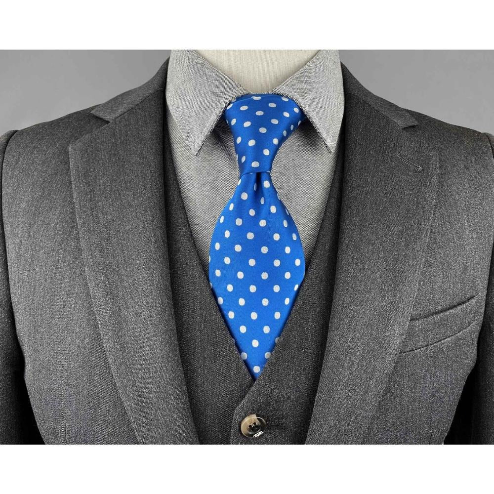 Blauwe stropdas met stippen